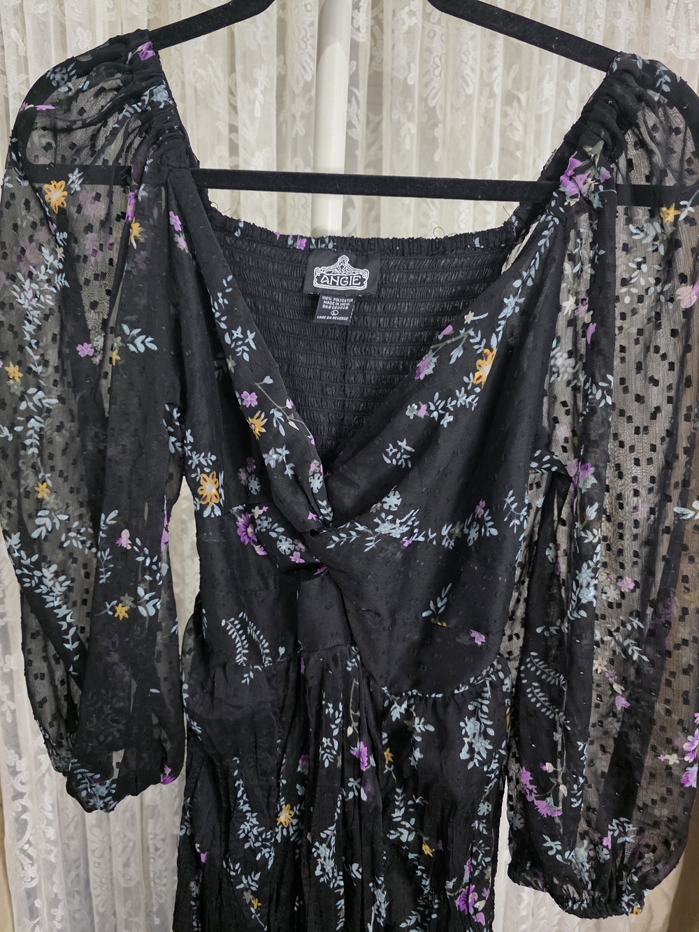 ✨ Angie Clip-Dot Floral Smocked Maxi Dress ✨